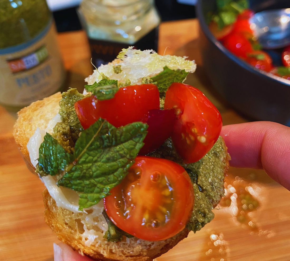 Tomato & Plum Bruschetta